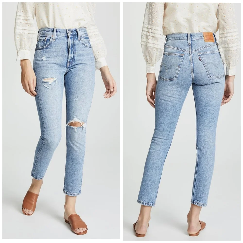 💎NWT Levi's 501 Skinny Distressed Medium Wash Jeans - Picture 16 of 16
